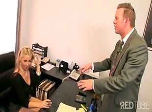 Blonde Secretary Punished in Office