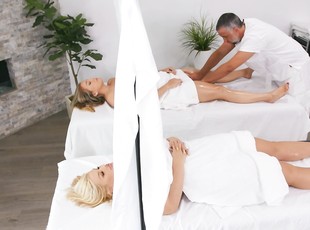 Massage leads this man to fucking both these fine wives